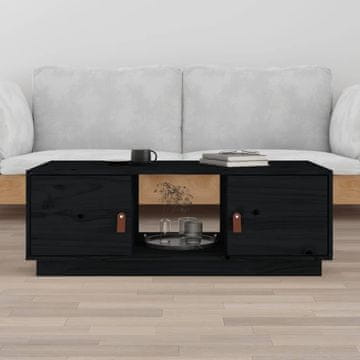 Vidaxl Klub stolić crni 100x50x35 cm masivni borov drvo