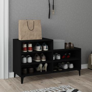 Vidaxl Ormarić za cipele Crni 102x36x60 cm Materijal na bazi drveta