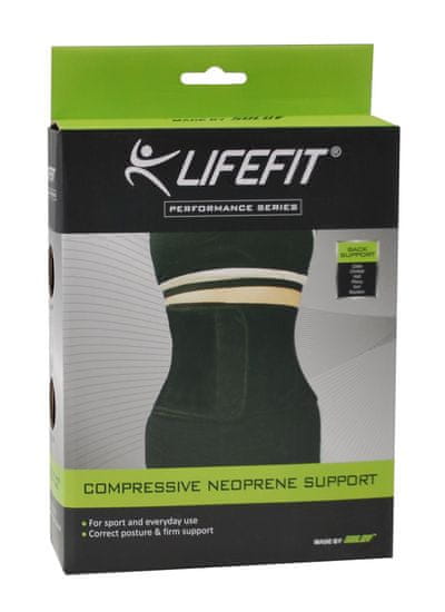 LIFEFIT BN501 neoprenski zavoj, abdomen, crno/zeleni