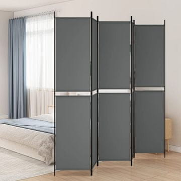 Vidaxl Zaštitni paravan s 5 panela, antracit, 250x220 cm, tkanina