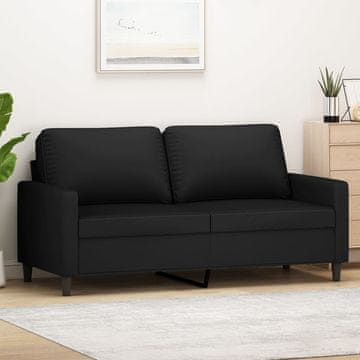 Vidaxl Dvosjed, crna, 140 cm, presvučena baršunom