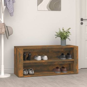 Vidaxl Stalak za cipele dimljeni hrast 100x35x45 cm