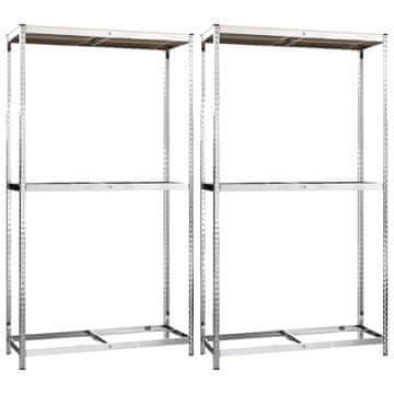 Vidaxl Stalci za gume s 2 razine 2 kom srebrni 110x40x180 cm čelični