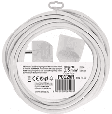 EMOS P0125R produžni kabel 5 m, 1 utičnica, bijeli, PVC, 1,5 mm2