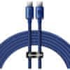 BASEUS Crystal Shine Series podatkovni kabel, USB-C/USB-C, FC, 100W, 2m, plava (CAJY000703)