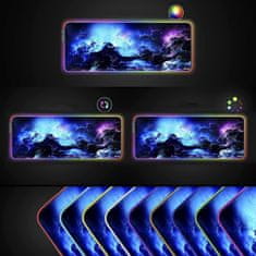 Dexxer Osvijetljena XL LED RGB računalna podloga za miš i tipkovnicu 80x30cm COSMOS