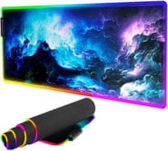 Dexxer Osvijetljena XL LED RGB računalna podloga za miš i tipkovnicu 80x30cm COSMOS