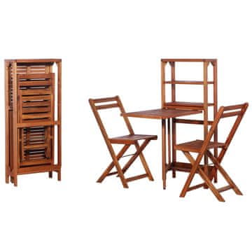Vidaxl Sklopivi bistro set od 3 dijela, masivno drvo akacije