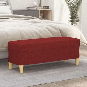 Vidaxl Klupa boje vina 100x35x41 cm presvučena tkaninom