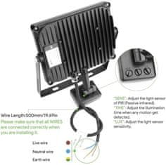 Lepro Vanjski IP65 LED reflektor 30W + senzor