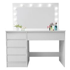 Aga Toaletni stolić s ogledalom i osvjetljenjem Mat bijeli