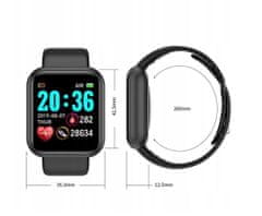 Verk LCD pametni sat Silikonska narukvica Android i iOS L18 crni bluetooth