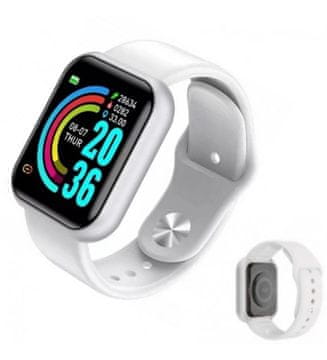 Verk LCD pametni sat Silikonska narukvica Android i iOS L18 bijeli Bluetooth