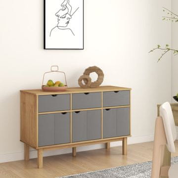 Vidaxl Ormarić OTTA smeđe-sivi 114x43x73,5 cm masivni bor