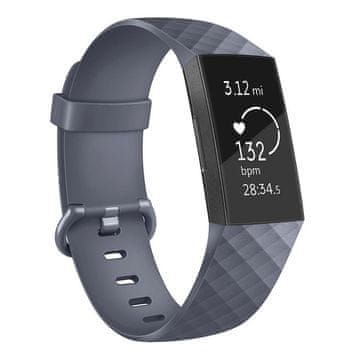 BStrap Silicone Diamond (Small) remen za Fitbit Charge 3 / 4, dark gray