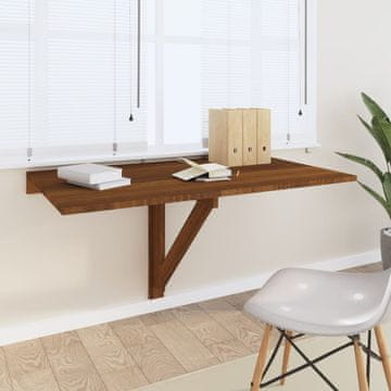 Vidaxl Sklopivi stolić za kavu smeđi hrast 100x60x56 cm