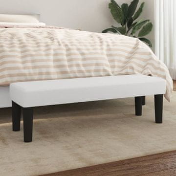 Vidaxl Klupa, bijela, 100x30x30 cm, presvučena umjetnom kožom