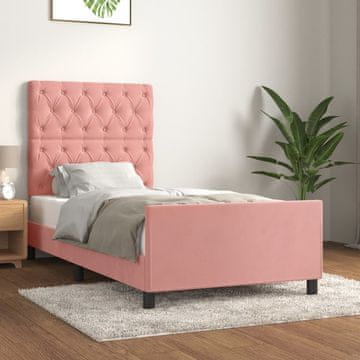 Vidaxl Okvir kreveta s uzglavljem roza 80x200 cm baršun