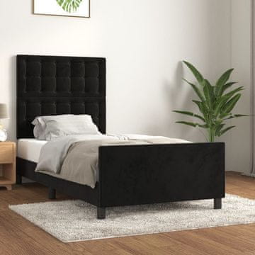 Vidaxl Okvir kreveta s uzglavljem crni 80x200 cm baršun