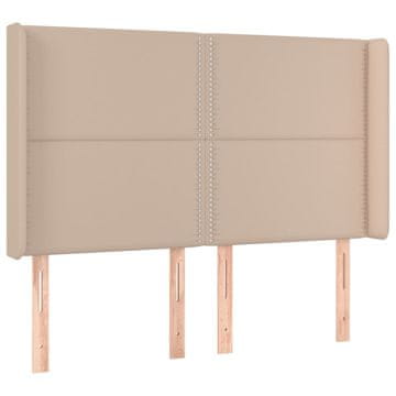 Vidaxl Uzglavlje s ušima boja cappuccina 147x16x118/128cm umjetna koža