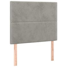 Vidaxl LED uzglavlje svjetlosivo 100x5x118/128 cm baršunasto