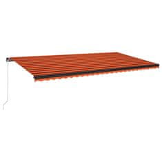 Vidaxl Tenda na ručno uvlačenje 600 x 350 cm narančasto-smeđa