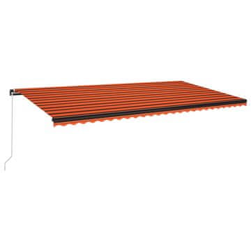 Vidaxl Tenda na ručno uvlačenje 600 x 350 cm narančasto-smeđa
