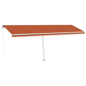 Vidaxl Samostojeća tenda ručno uvlačenje 600 x 350 cm narančasto-smeđa