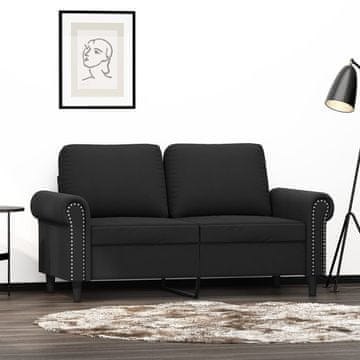 Vidaxl Dvosjed, crna, 120 cm, presvučena baršunom