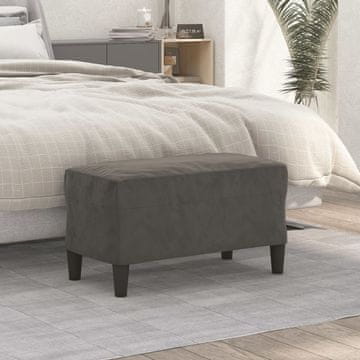 Vidaxl Klupa tamno siva 70x35x41 cm presvučena baršunom