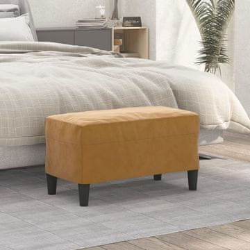 Vidaxl Klupa smeđa 70x35x41 cm presvučena baršunom