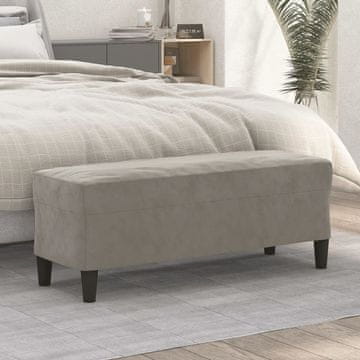 Vidaxl Klupa svijetlosiva 100x35x41 cm presvučena baršunom