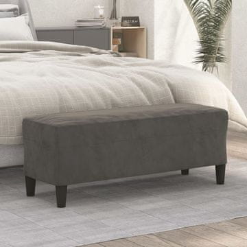 Vidaxl Klupa tamno siva 100x35x41 cm presvučena baršunom
