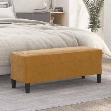 Vidaxl Klupa tamnosmeđa 100x35x41 cm presvučena baršunom