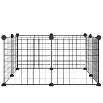 Vidaxl Kavez za kućne ljubimce s 8 panela, crni, 35 x 35 cm, čelik