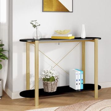 Vidaxl Konzolni stolić, crni, 110x38x75 cm, materijal na bazi drva
