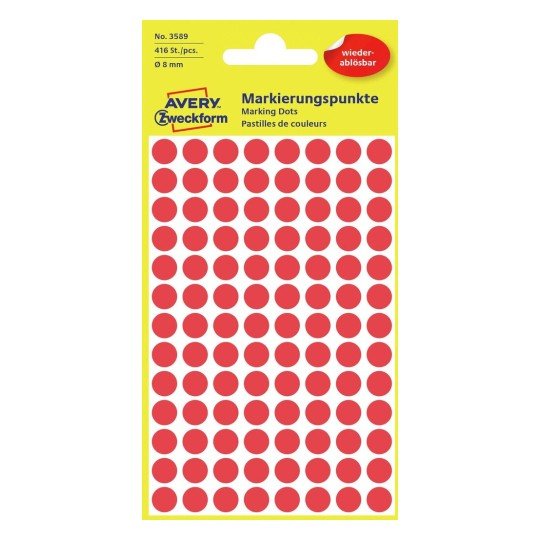 Avery Zweckform 3589 marker naljepnice, 8 mm, crvena