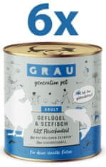 Grau GP Adult konzervirana hrana za mačke, perad & morska ribu, 6 x 800 g
