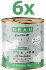 Grau GP Adult konzervirana hrana za mačke, puretina i janjetina, 6 x 800 g