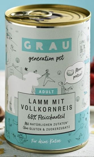Grau GP Adult konzervirana hrana za mačke, janjetina i integralna riža, 6 x 400 g