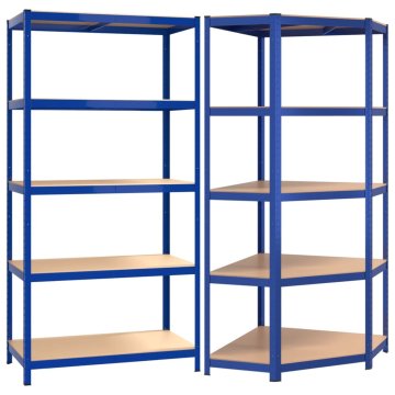 Vidaxl Police s 5 razina 2 kom plave od čelika i konstruiranog drva