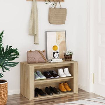 Vidaxl Stalak za cipele Sonoma hrast 75x35x45 cm Materijal na bazi drveta