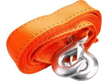 Extol Premium Uže za vuču (8861160) traka s kukama, 4m x 50mm, maks. vlačna sila 2800kg, čelične kuke na krajevima, PES