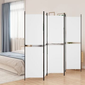 Vidaxl Pregrada za sobu s 5 panela, bijela, 250 x 180 cm, tkanina