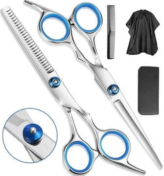 frizerski set škara za prorjeđivanje i škara za dešnjake 6.0 + futrola offset frizerski češljevi za šišanje kose za salon classic line 5 u 1