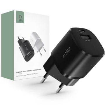 Tech-protect C20W punjač USB / USB-C 20W QC PD, crno