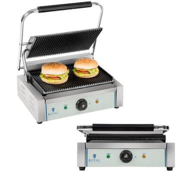 Royal Catering KONTAKTNI ROŠTILJ PANINI ROŠTILJ, DVOSTRANSKI, ŽLJEBLJENI