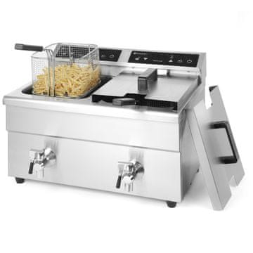 Hendi Dvostruka indukcijska friteza s slavinom KITCHEN LINE 2x 8 L 215029