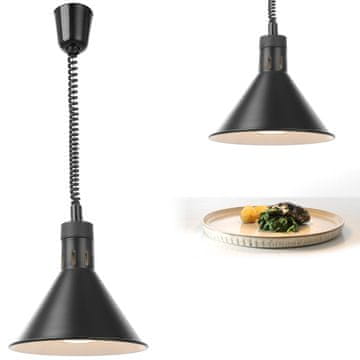 Hendi 273845 - Konusna viseća lampa, crna, promjer 275 mm, 250 W