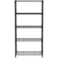 Hendi Pričvršćeni regal za odlaganje s 5 polica, crni, 91x45x183 cm - 812990